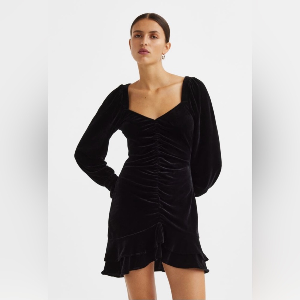 H&M Black Velour Dress